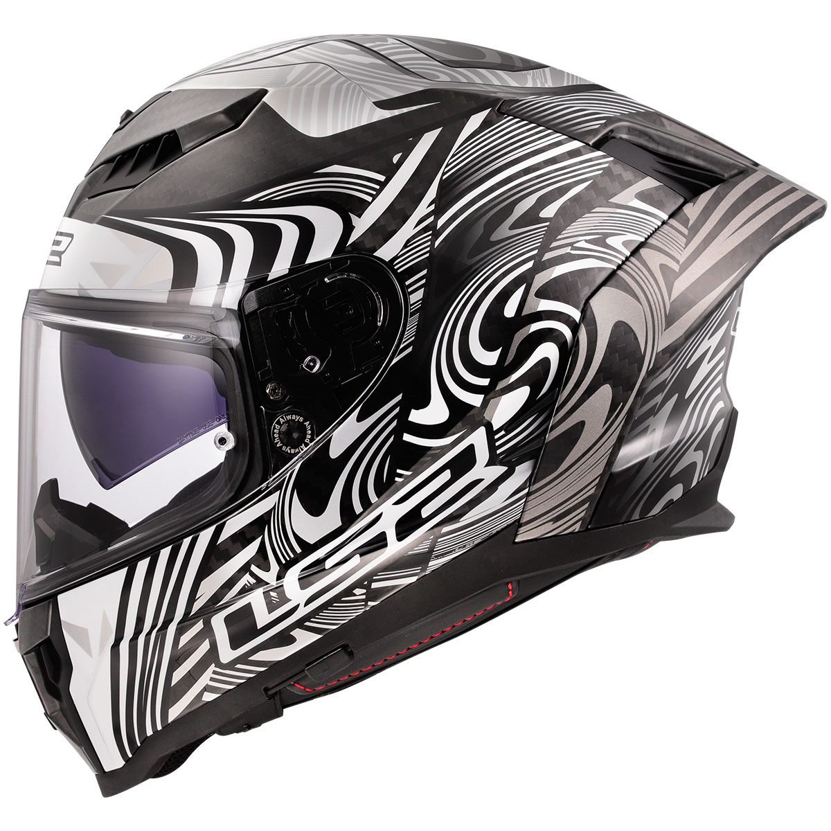 LS2 DRAGON KARBON ENTHUM SİYAH-GRİ KASK